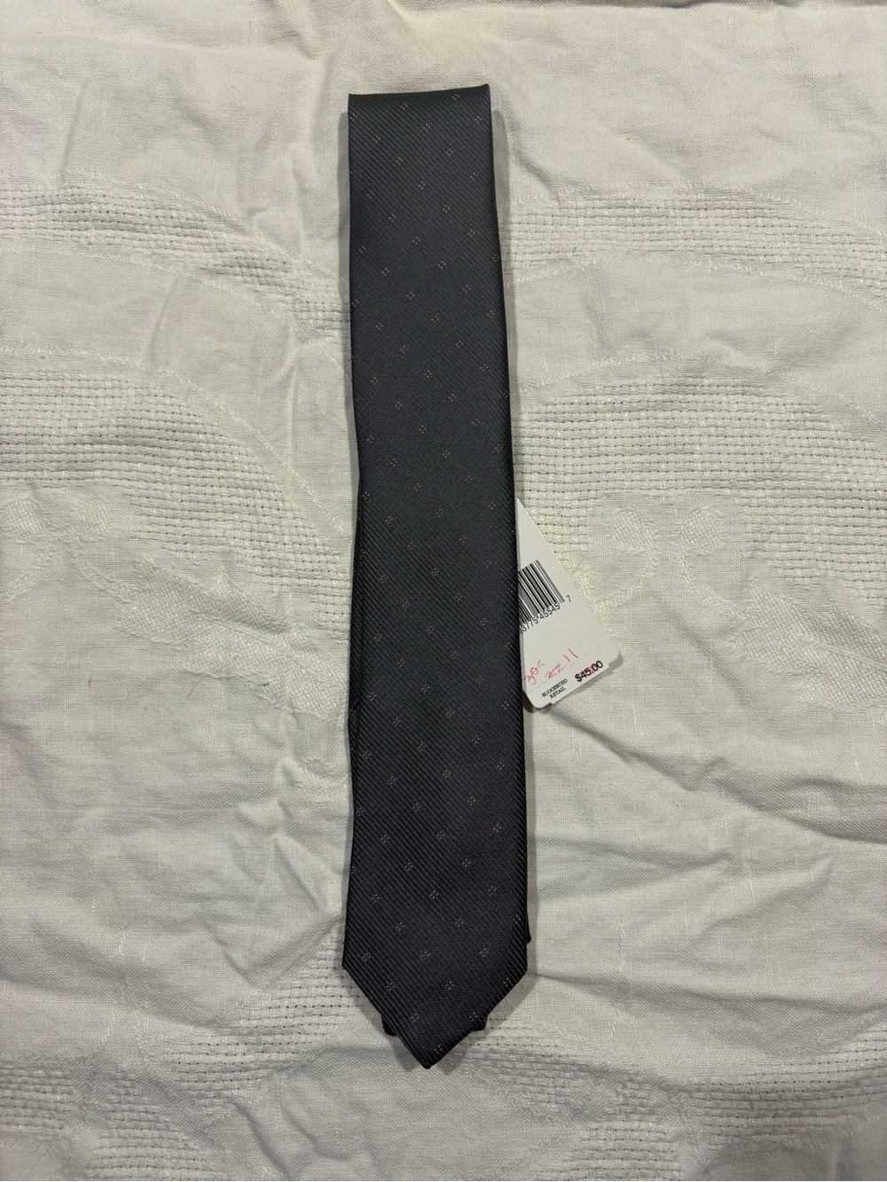 DKNY Navy Slim Textured Tie
